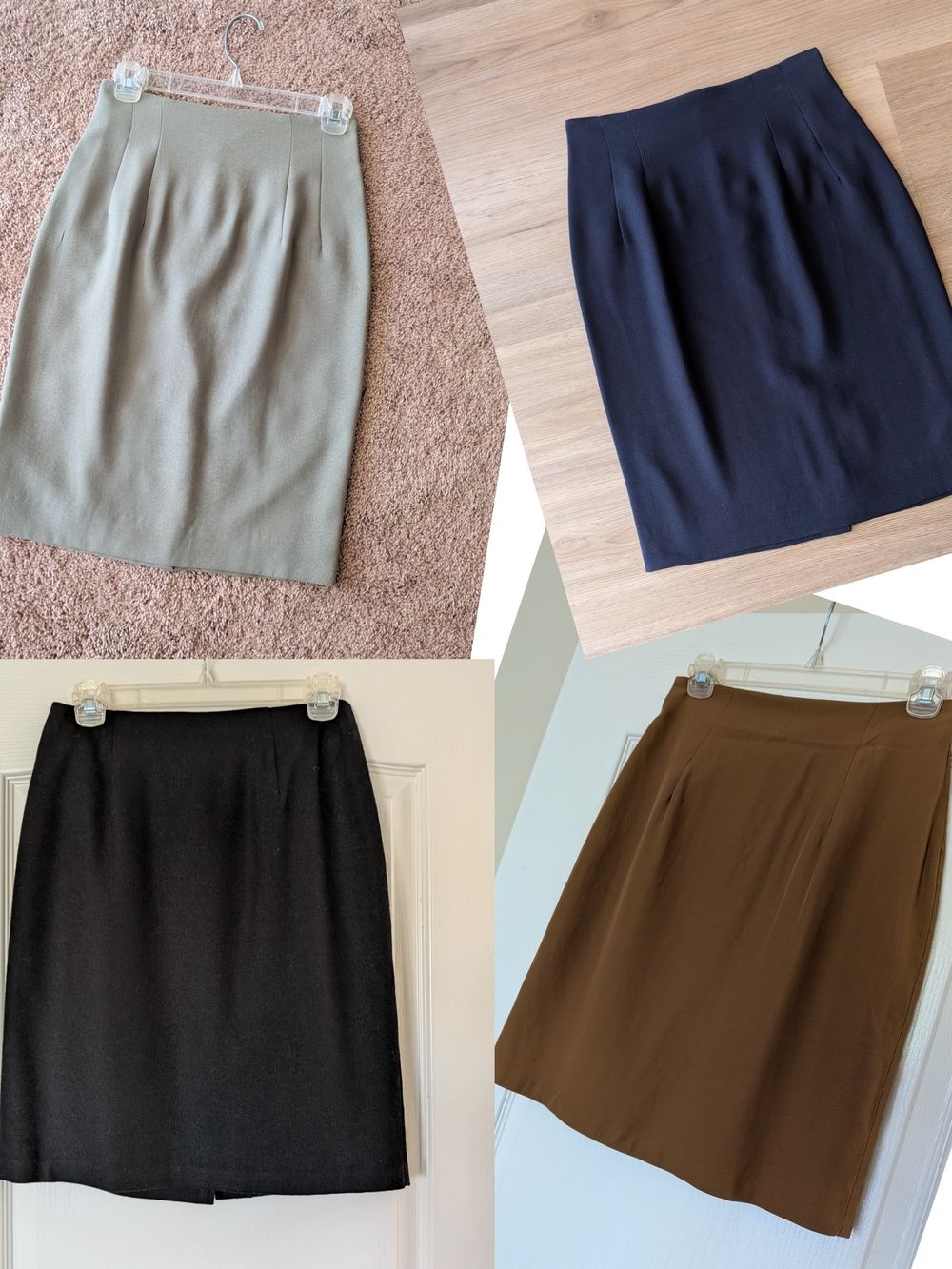 Modern High-Waist Pencil Skirt — Black, Navy, Green, Brown Bundle